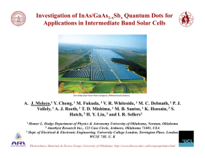 Investigation of InAs/GaAs Sb Quantum Dots for Applications in Intermediate Band Solar Cells
