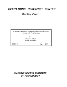 OPERATIONS   RESEARCH   CENTER Working Paper MASSACHUSETTS  INSTITUTE