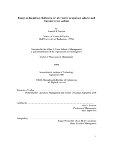 Essays on transition challenges for alternative propulsion vehicles and transportation systems