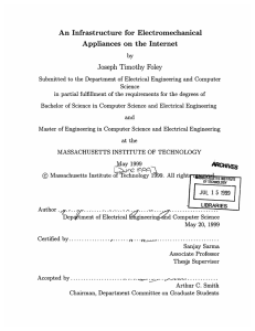 An  Infrastructure for  Electromechanical Joseph  Timothy  Foley