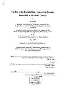 The Use  of the Domain Name  System ... References  in an Online Library Ali Alavi