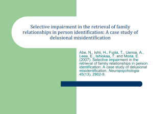 Selective impairment in the retrieval of family