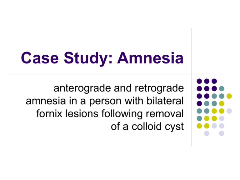 psychology case study anterograde amnesia