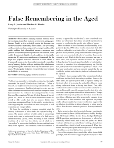 False Remembering in the Aged Washington University in St. Louis