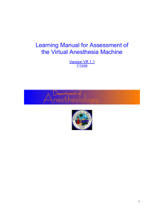 Learning Manual for Assessment of the Virtual Anesthesia Machine Version VR 1.1