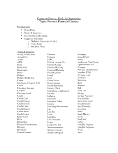 Center on Poverty, Work, &amp; Opportunity Topic: Personal Financial Literacy