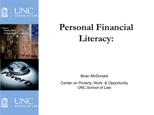 Personal Financial Literacy: Brian McDonald Center on Poverty, Work, &amp; Opportunity