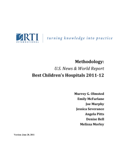 Methodology: U.S. News &amp; World Report  Murrey G. Olmsted