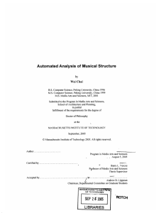 Automated  Analysis of Musical Structure Wei  Chai