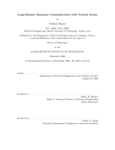 Long-distance Quantum Communication with Neutral Atoms Mohsen Razavi