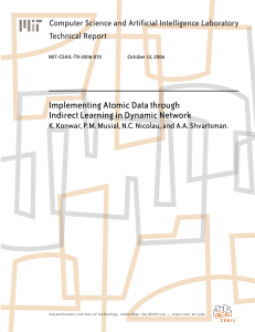Implementing Atomic Data through Indirect Learning in Dynamic Network Technical Report