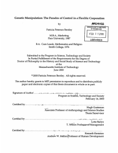 Genetic Manipulation: The Paradox of Control in a Flexible Corporation