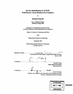 versus  Random Port  Numbers Service Identification  in TCP/IP: Well-Known