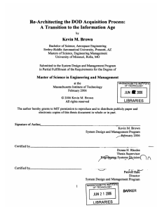 Re-Architecting  the DOD  Acquisition  Process: