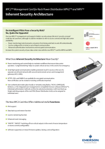 Inherent Security Architecture Do Intelligent PDUs Pose a Security Risk?