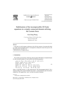 Stabilization of the incompressible 2D Euler the Lorentz force