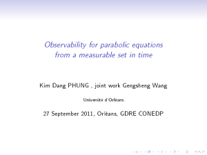 Observability for parabolic equations from a measurable set in time
