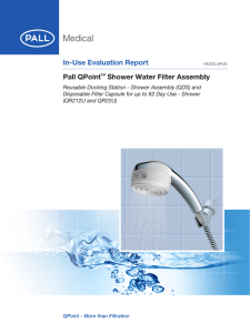 In-Use Evaluation Report Pall QPoint Shower Water Filter Assembly