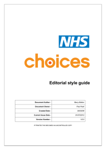 Editorial style guide Document Author - Document Owner -