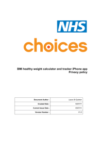 BMI healthy weight calculator and tracker iPhone app Privacy policy