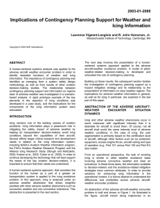 Implications of Contingency Planning Support for Weather and Icing Information 2003-01-2089