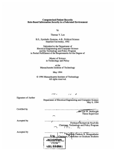 Computerized Patient Records: Role-Based Information Security in a Federated Environment by