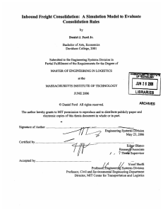 Inbound Preight Consolidation:  A Simulation Model to Evaluate Consolidation Rules