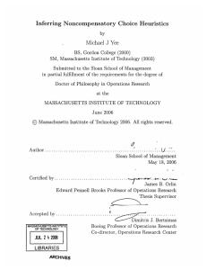 Inferring Noncompensatory Choice Heuristics Michael  J  Yee