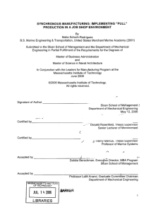 SYNCHRONOUS  MANUFACTURING:  IMPLEMENTING  &#34;PULL&#34; By Malia  Schoch-Rodriguez