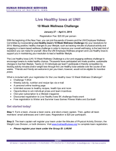 Live Healthy Iowa at UNI!  10 Week Wellness Challenge