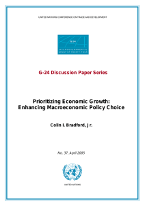 Prioritizing Economic Growth: Enhancing Macroeconomic Policy Choice G-24 Discussion Paper Series