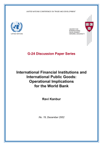 International Financial Institutions and International Public Goods: Operational Implications for the World Bank