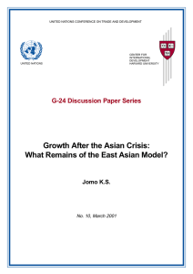 Growth After the Asian Crisis: G-24 Discussion Paper Series Jomo K.S.