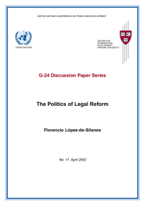 The Politics of Legal Reform G-24 Discussion Paper Series Florencio López-de-Silanes