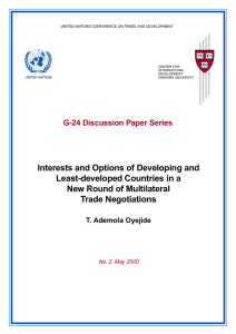 Interests and Options of Developing and Least-developed Countries in a Trade Negotiations