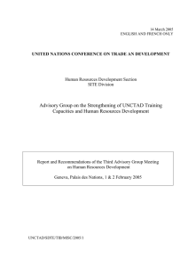 Advisory Group on the Strengthening of UNCTAD Training