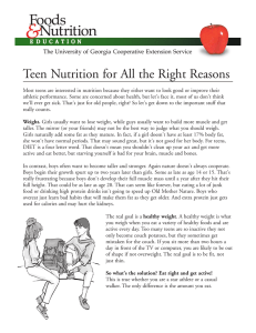 Teen Nutrition for All the Right Reasons