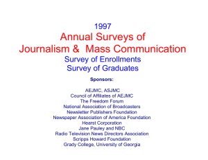 Annual Surveys of Journalism &amp;  Mass Communication 1997 Survey of Enrollments