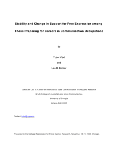 Stability and Change in Support for Free Expression among