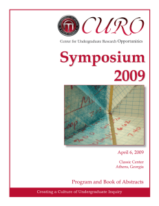 Symposium 2009 Program and Book of Abstracts April 6, 2009