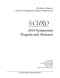 2010 Symposium Program and Abstracts The Honors Program’s