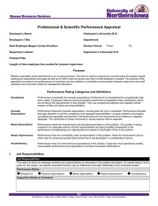 Professional &amp; Scientific Performance Appraisal