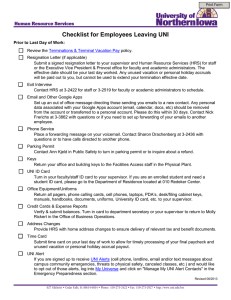Checklist for Employees Leaving UNI