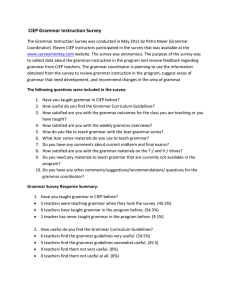 CIEP Grammar Instruction Survey