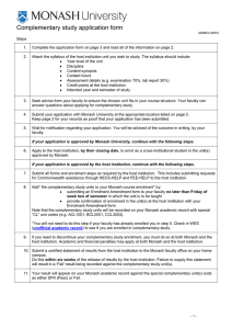 Complementary study application form
