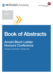 Book of Abstracts Arnold Bloch Leibler Honours Conference Law