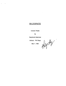 WILDERNESS by Honors Thesis Stephanie Weisman
