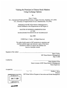 Valuing  the Premium in Chinese  Stock  Markets