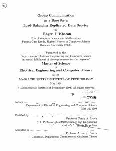 Group  Communication Load-Balancing  Replicated  Data  Service