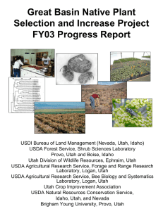 Great Basin Native Plant Selection and Increase Project FY03 Progress Report